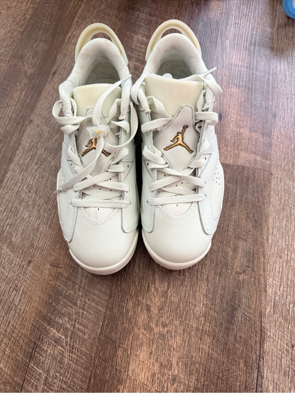 Jordan Cream and Gold Basketball Sneakers